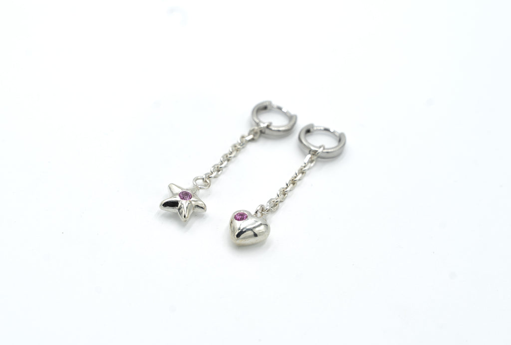 Charm Earrings - Pink Sapphire