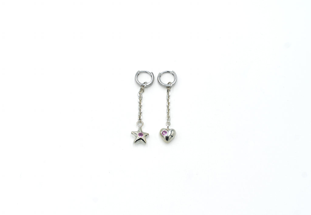 Charm Earrings - Pink Sapphire